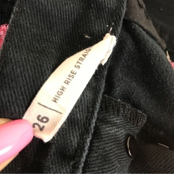 PACSUN 100% Cotton Denim Floral Embroidered High Rise Straight Jeans Siz… - Picture 9 of 9